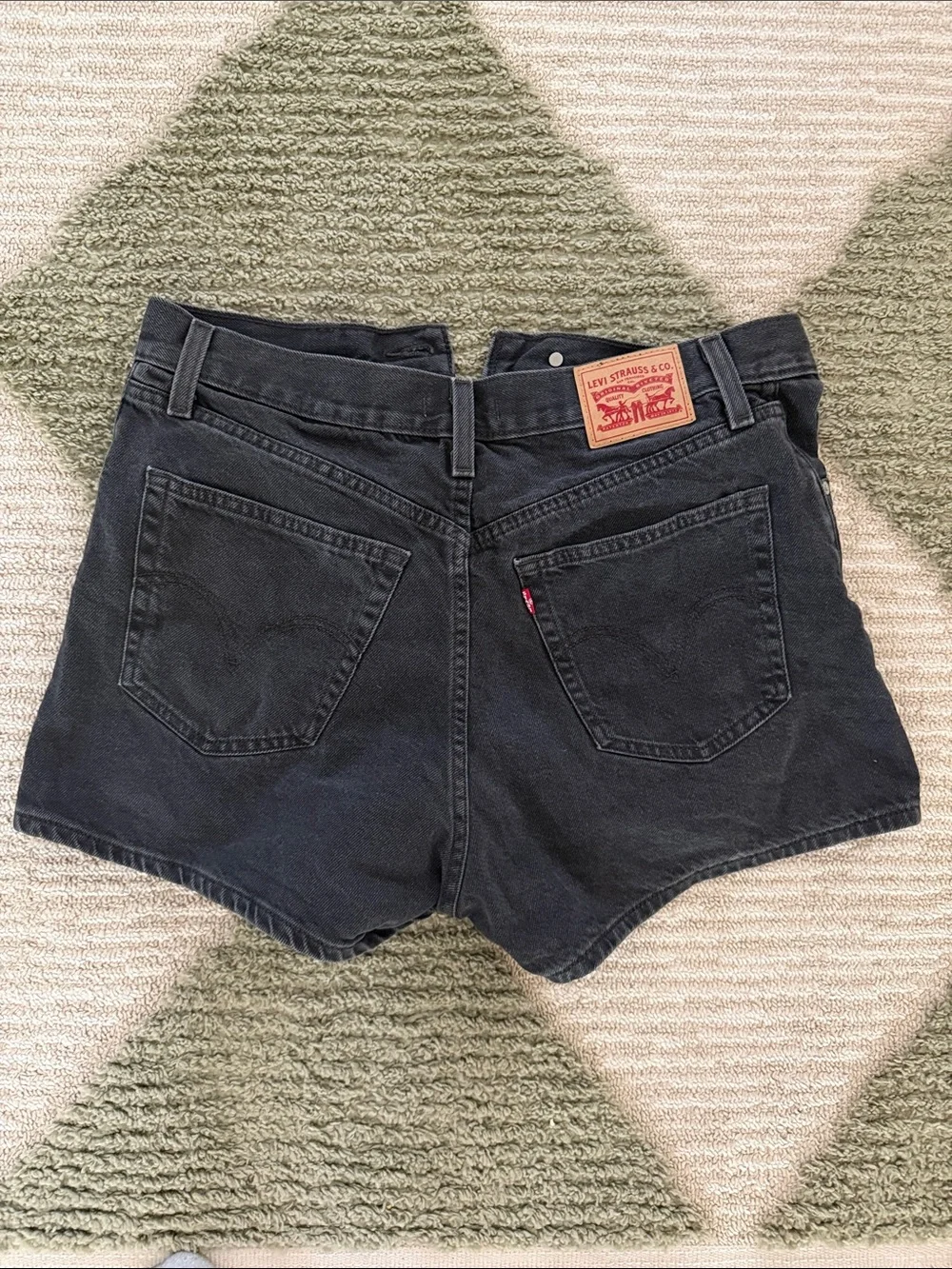 Levi's Black Denim High-Rise “Mom Shorts”